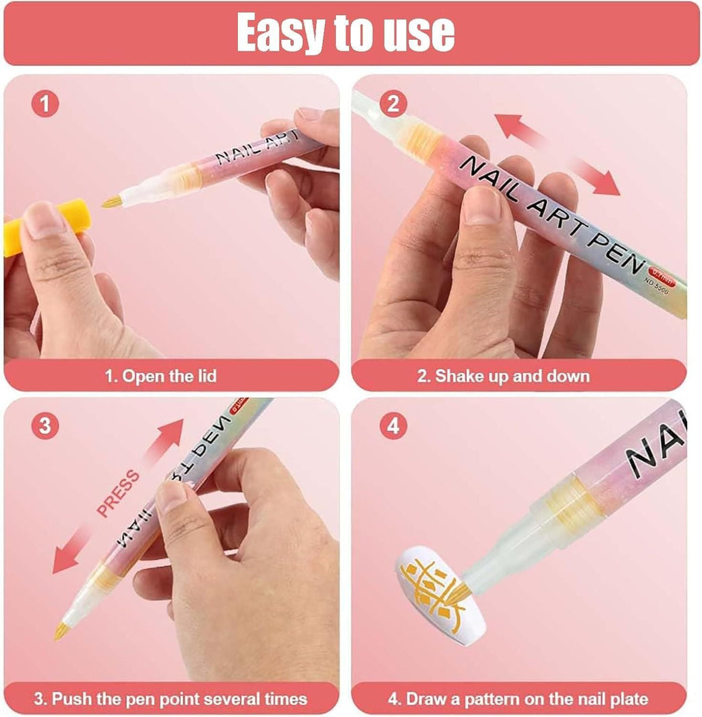 Premium Nail Art Pens Set of 12 Colors