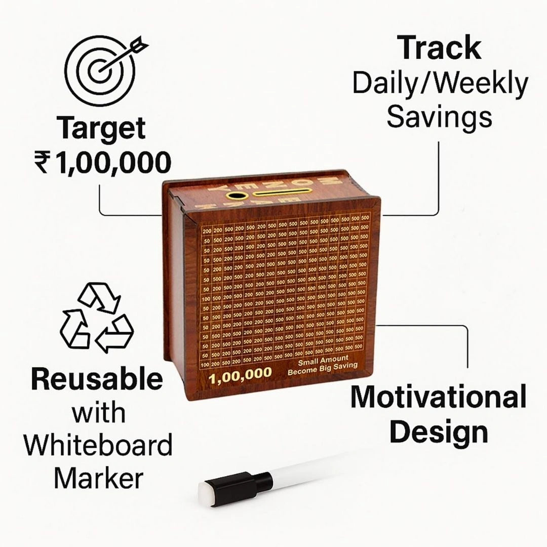 Wooden Money Saving Box | One Lakh Saving Box | Small Amount Becomes Big Savings