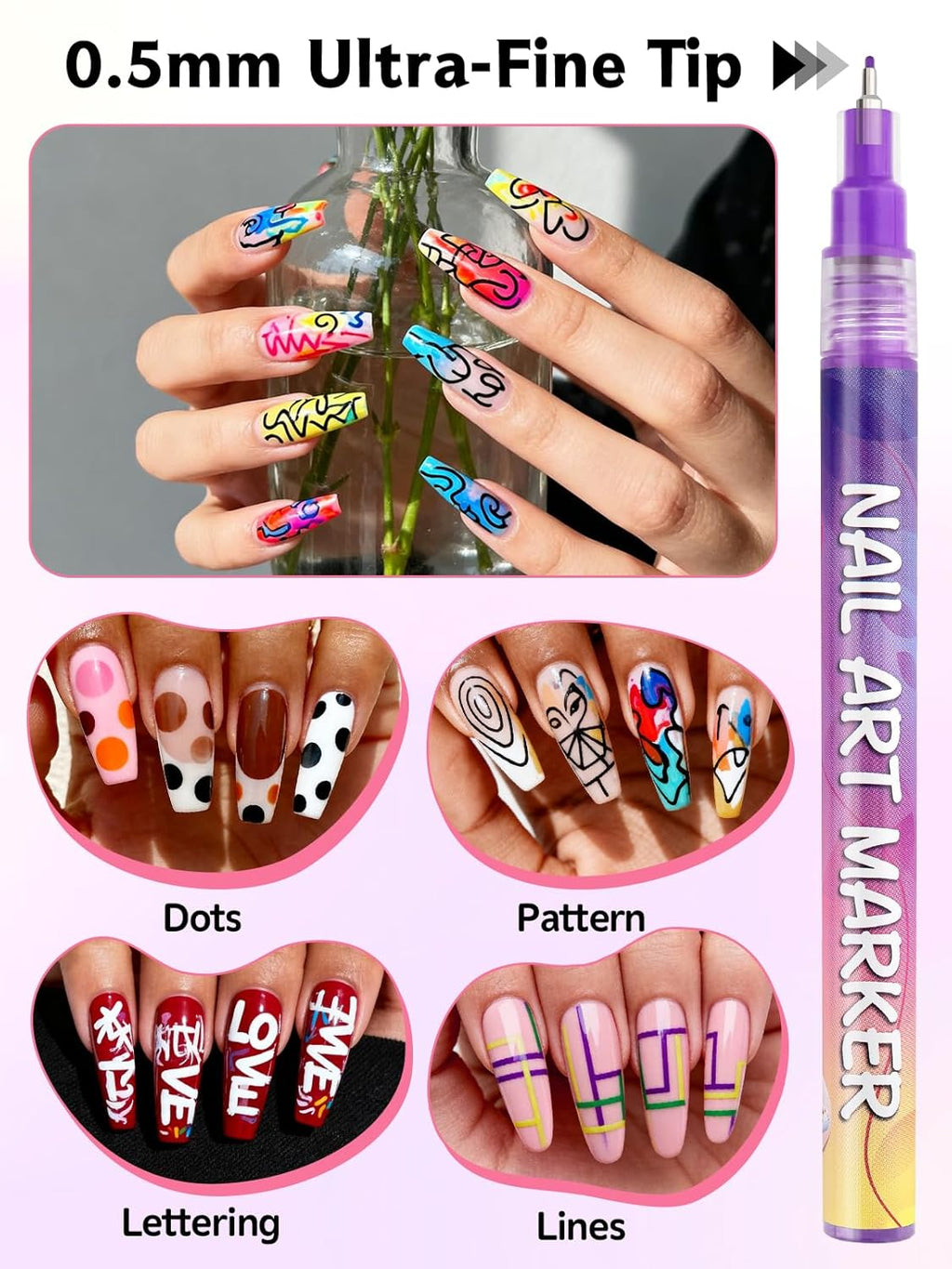 Premium Nail Art Pens Set of 12 Colors