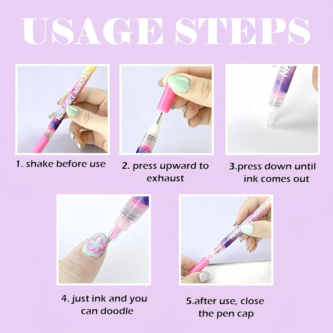 Premium Nail Art Pens Set of 12 Colors